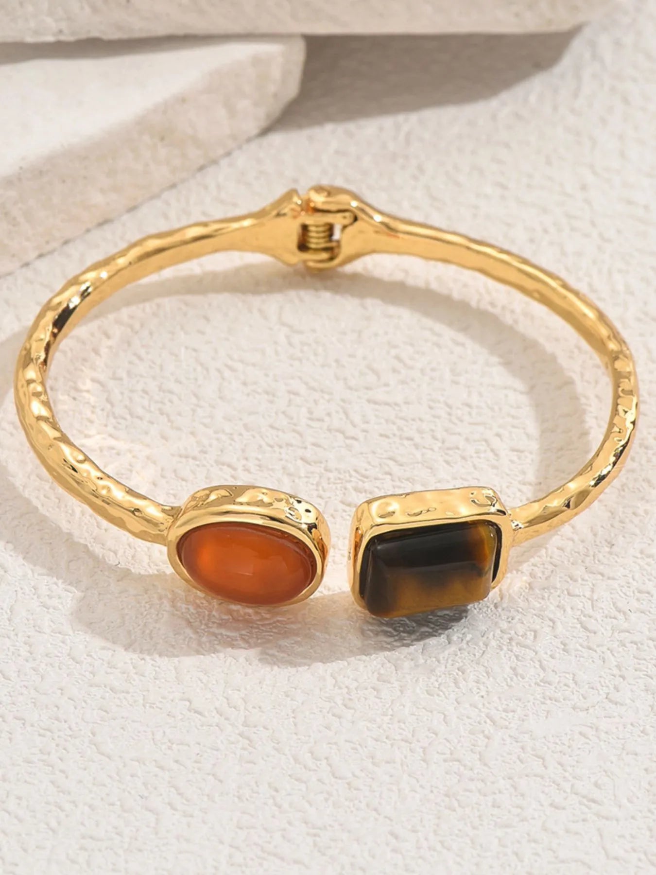 18K Gold-Plated Geometric Open Bracelet - Fashorio