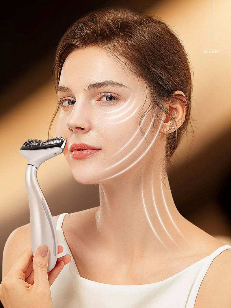 White facial massager beauty device