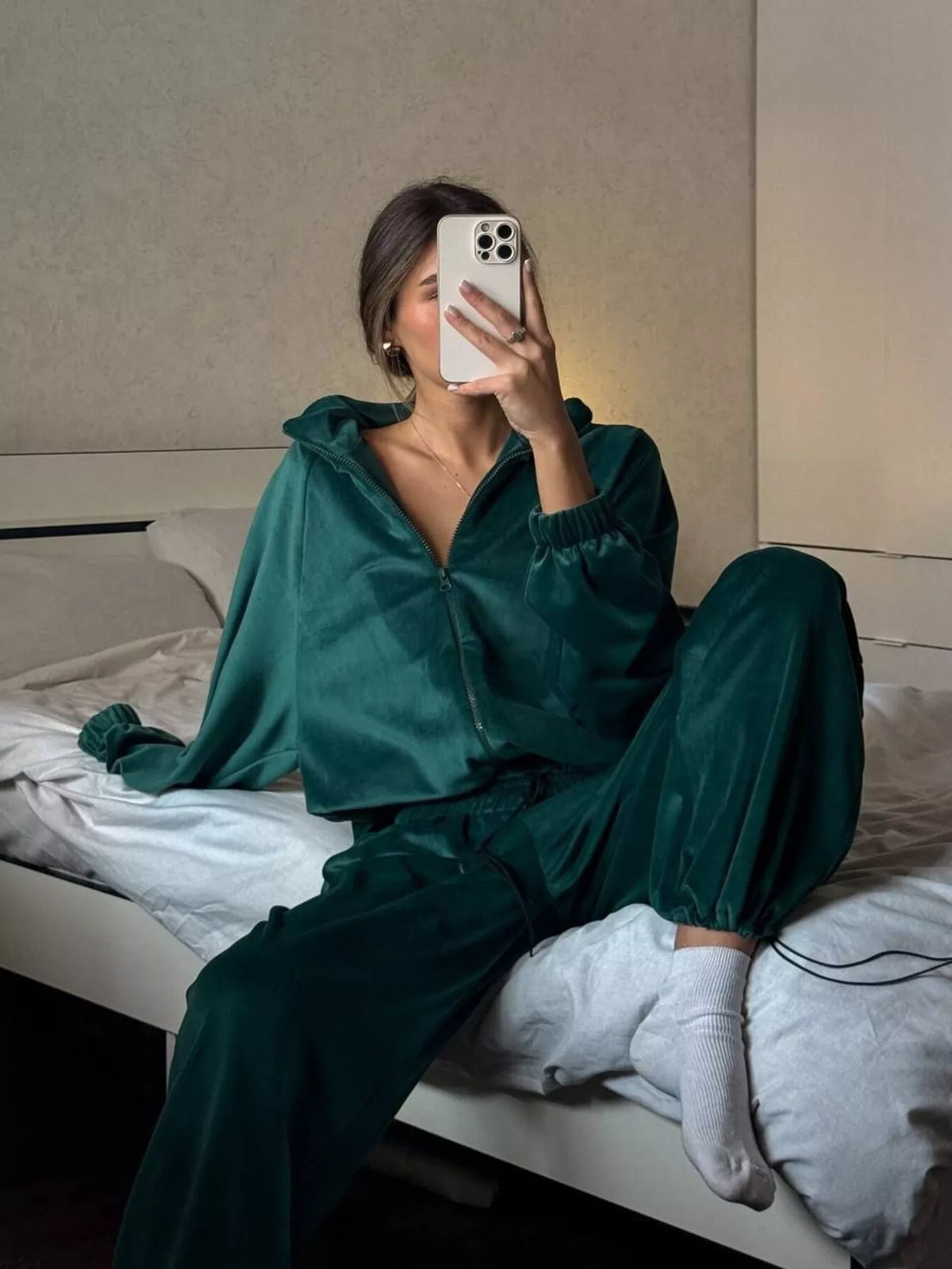 Zip Up Long Sleeve Jacket and Pants Set, view 11
