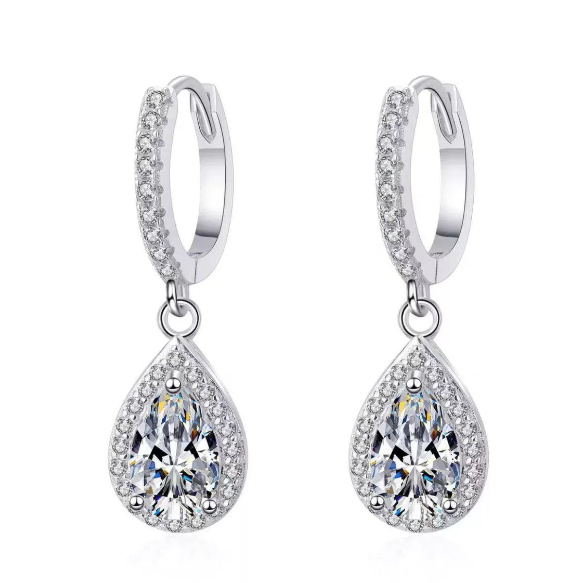 Detail of the earring hoop and stone setting