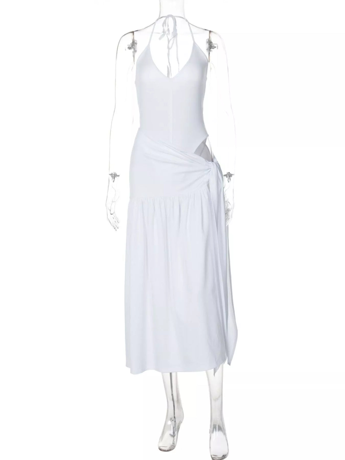 Ruched bodysuit set angled pose
