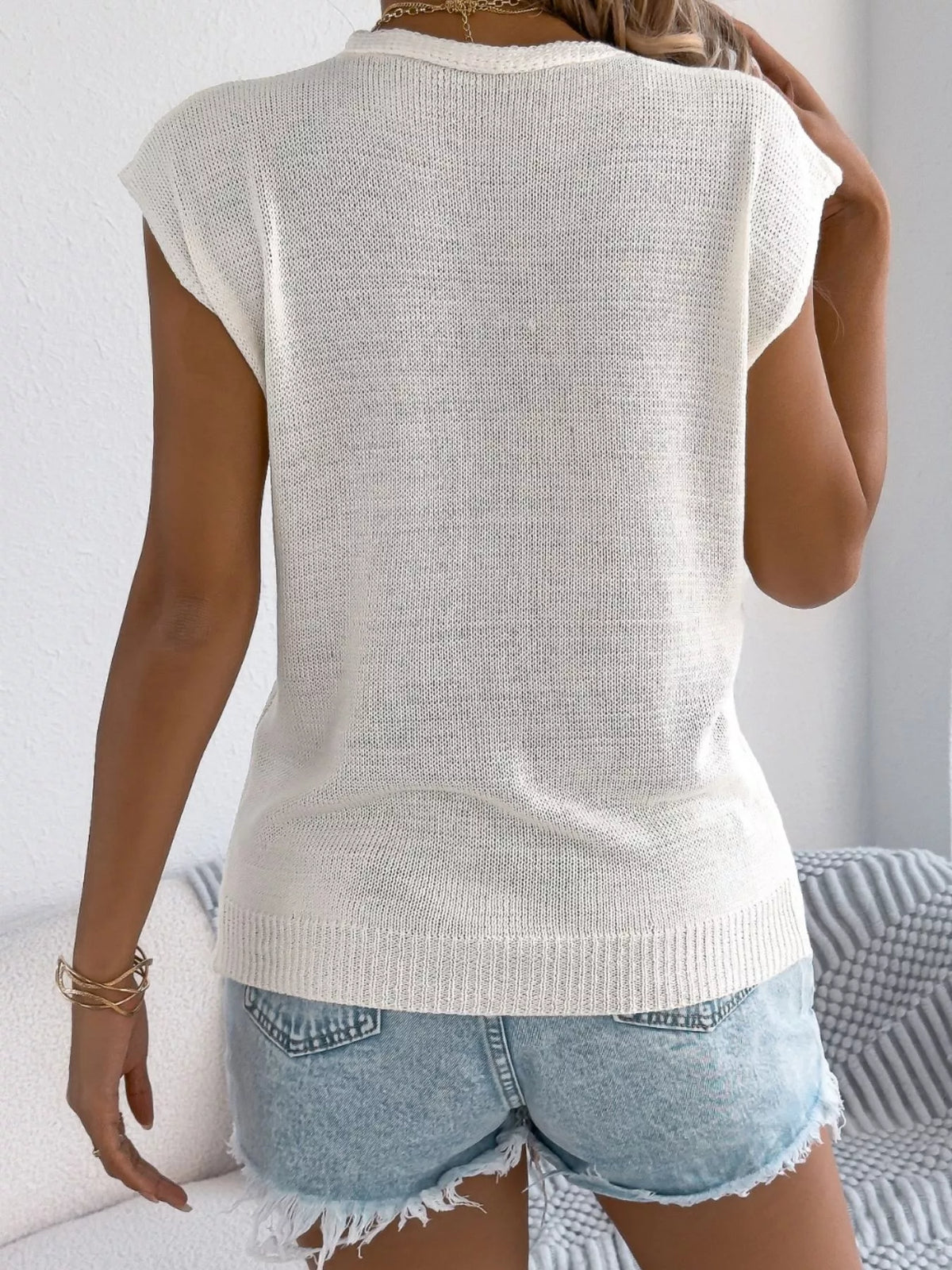 Cozy cable knit cardigan layered look