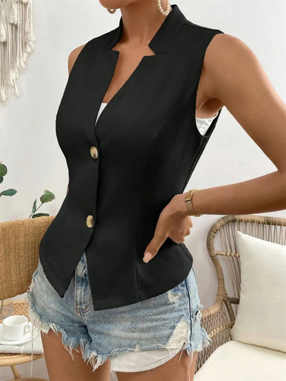 Button Down Vest Coat - Fashorio