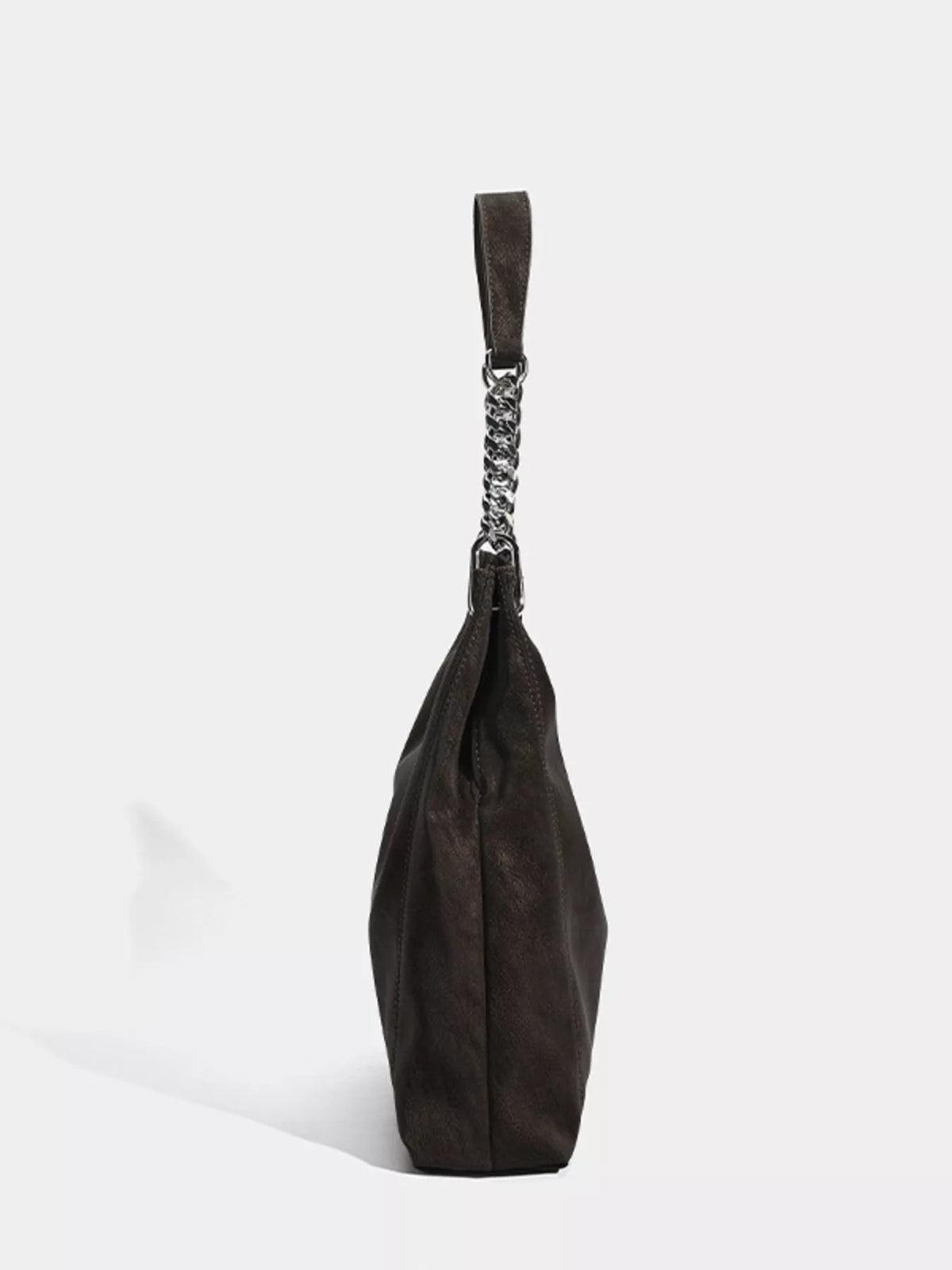 Leather shoulder bag side profile