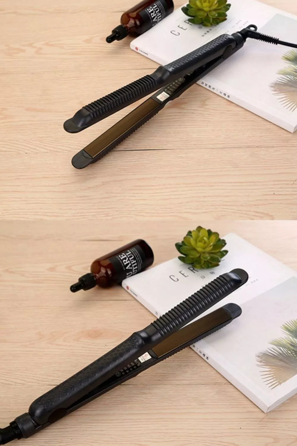 Straightener creating straight hair
