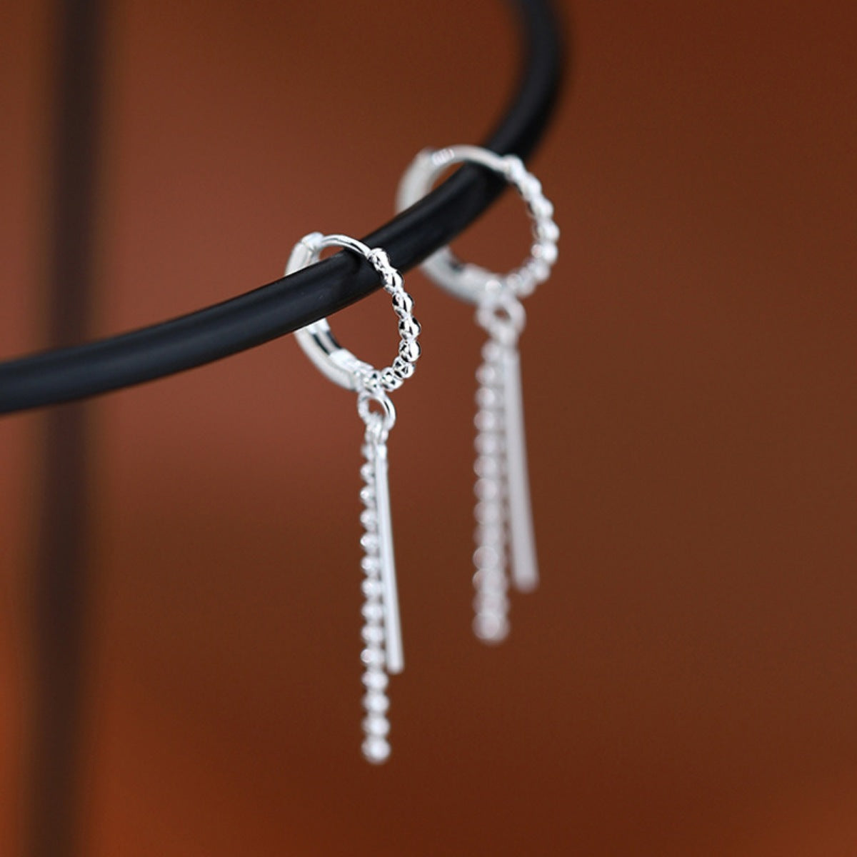 925 sterling silver drop earrings scale view