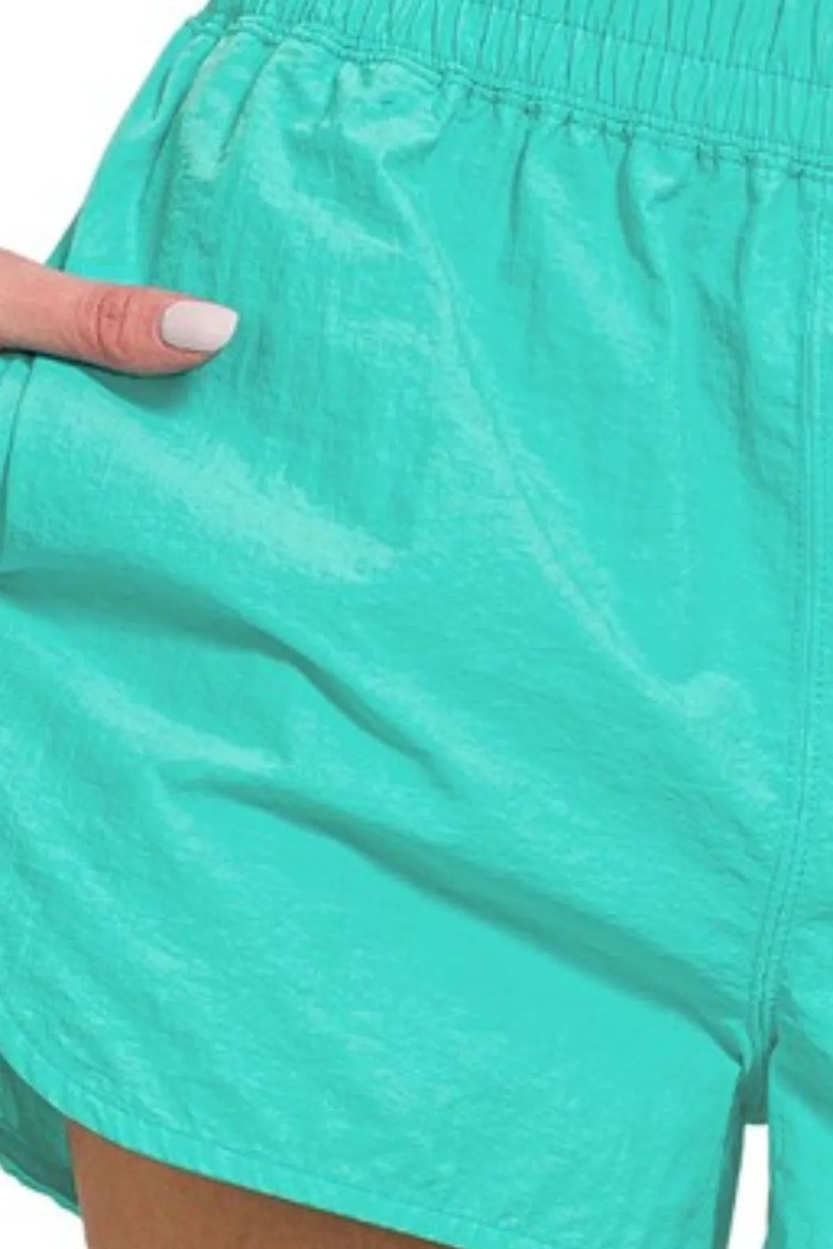 Zenana Windbreaker Smocked Waistband Running Shorts - Fashorio