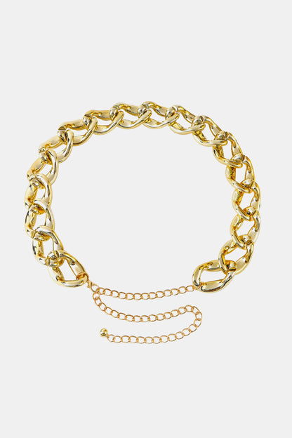 1.2" Width Acrylic Curb Chain Belt - Fashorio