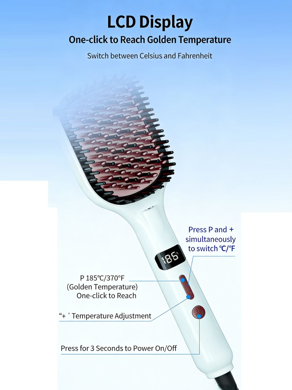 Straightening comb in black
