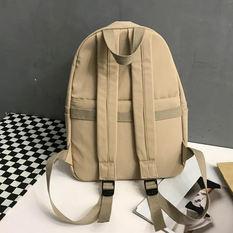 Cotton zip top backpack interior compartment