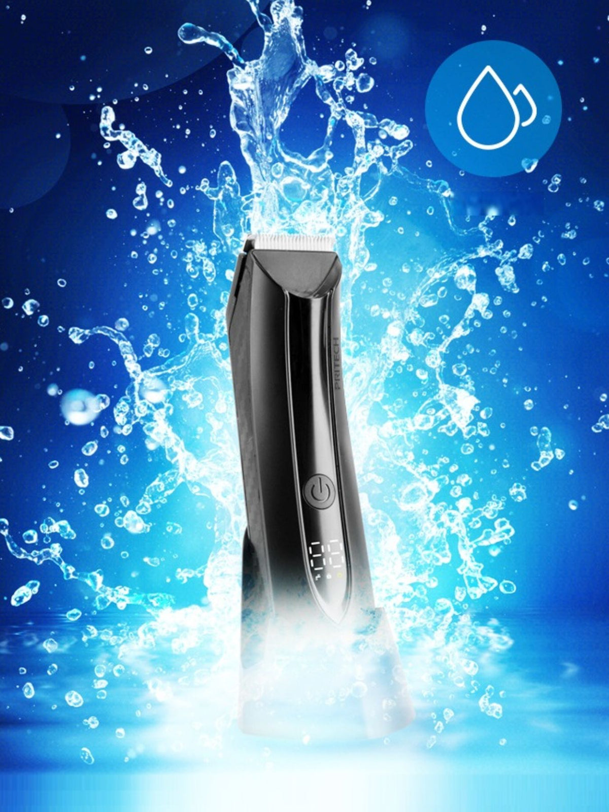 Woman using electric epilator on leg