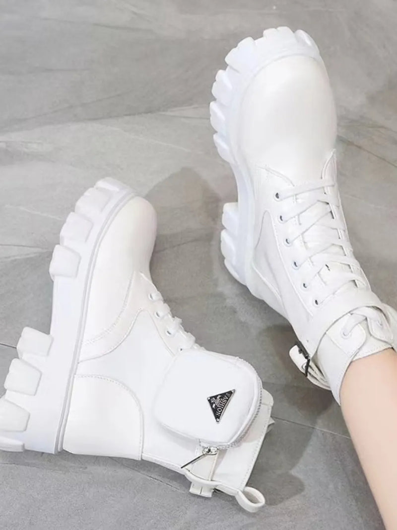 lace up platform boots front view