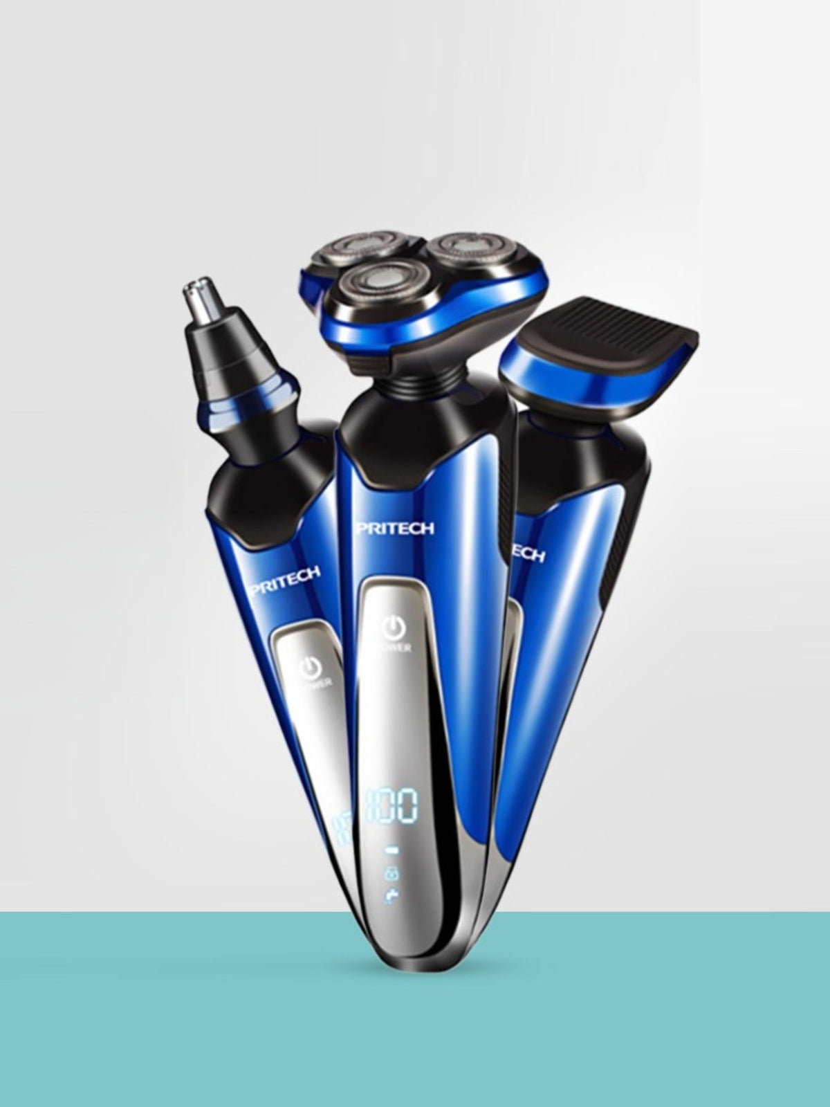 Rotary shaver in blue
