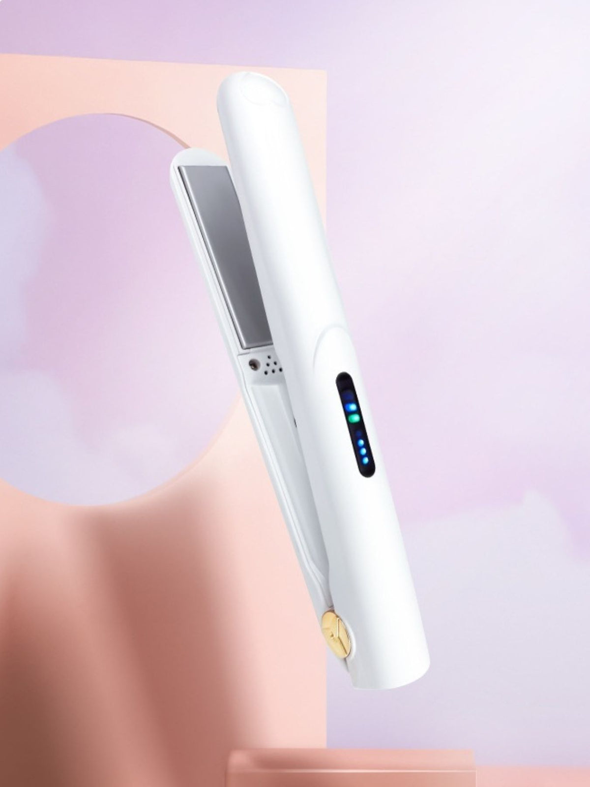 Curling iron in use curling hair