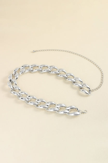 1.2" Width Acrylic Curb Chain Belt - Fashorio