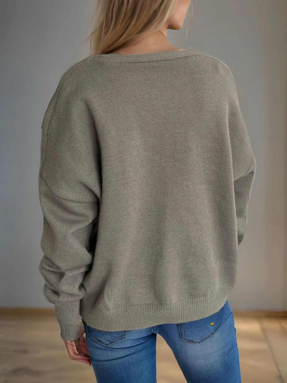 Daisy Button Up V-Neck Cardigan - Fashorio