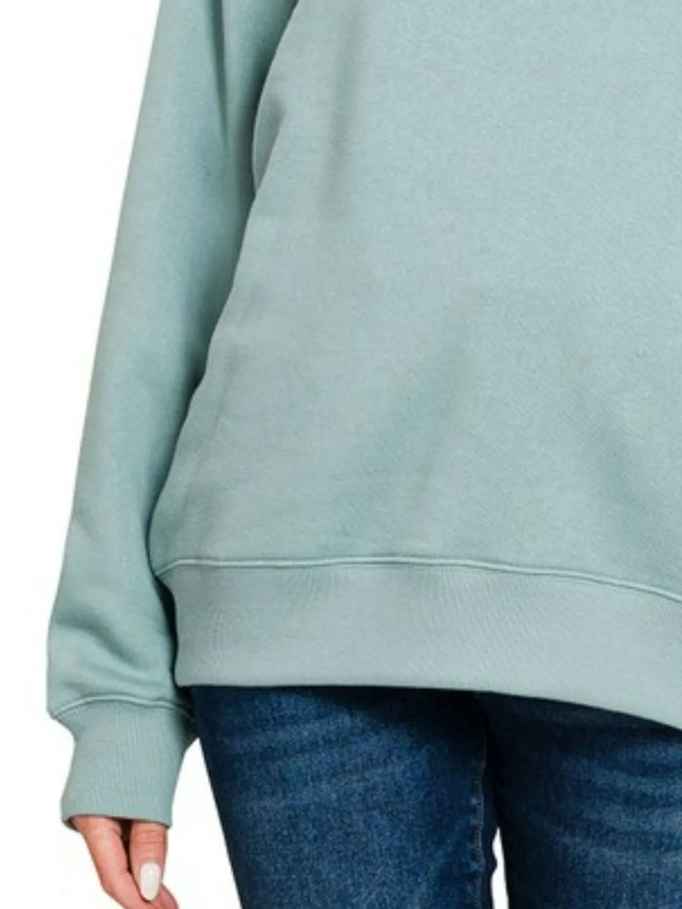 Zenana Fleece Round Neck Sweatshirts - Fashorio