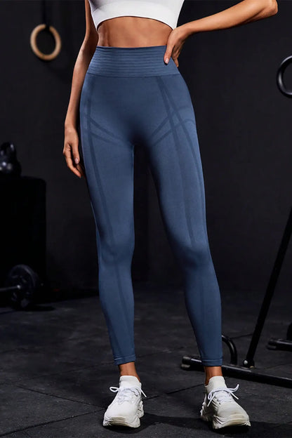 Wide Waistband High Waist Active Leggings - Fashorio