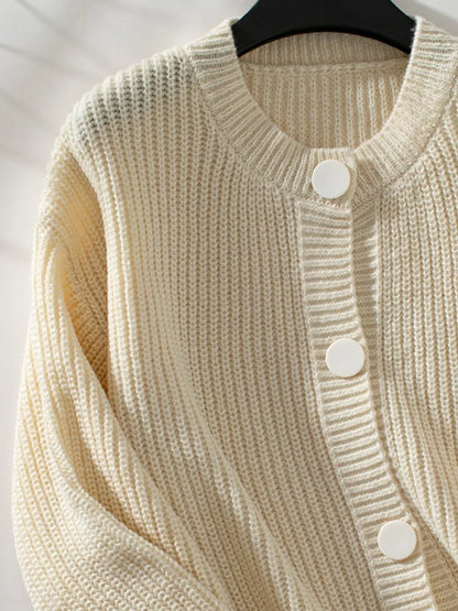 Button Down Long Sleeve Cardigan - Fashorio