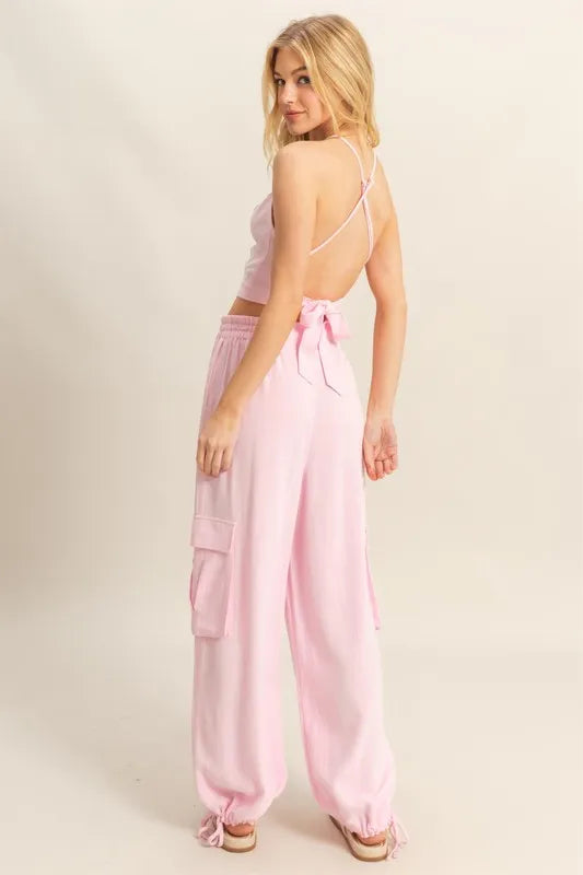 HYFVE Crop Top and Cargo Pants Set - Fashorio