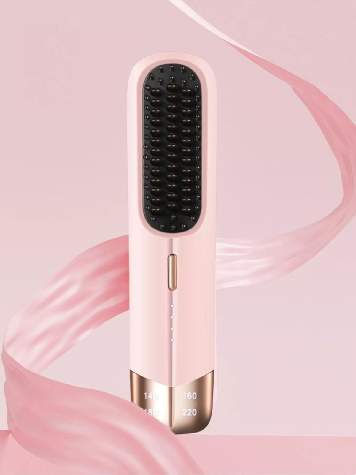 Straightener brush smoothing through hair