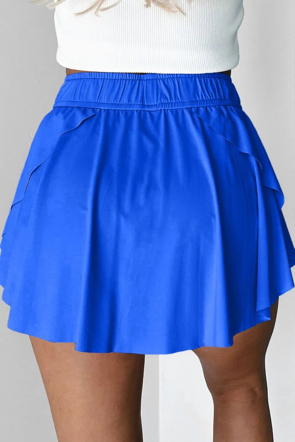 Drawstring active skort fabric detail