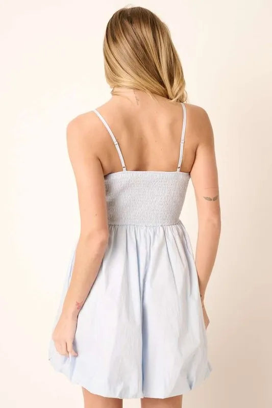 Ruched Detail Bubble Hem Mini Dress detail