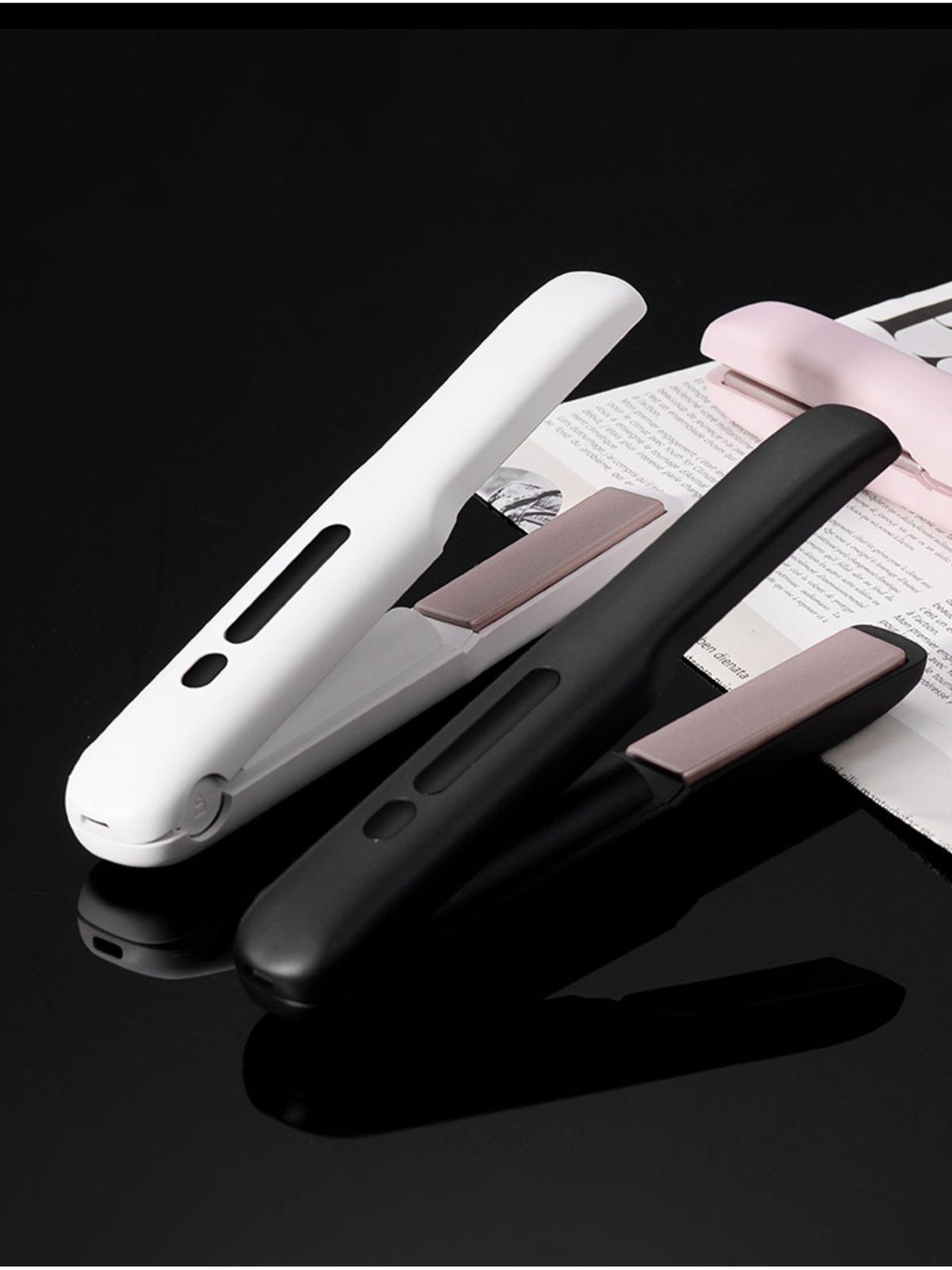 White cordless hair straightener