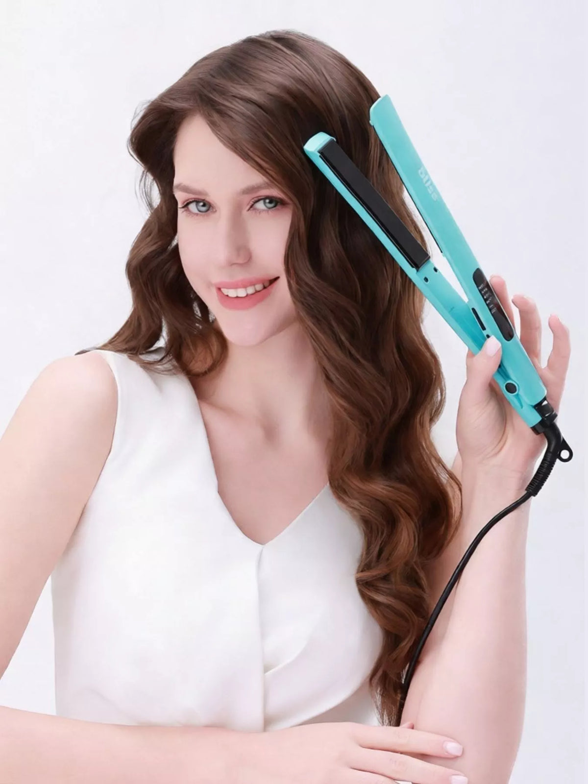 Fast heating 2 in 1 hair straightener full view