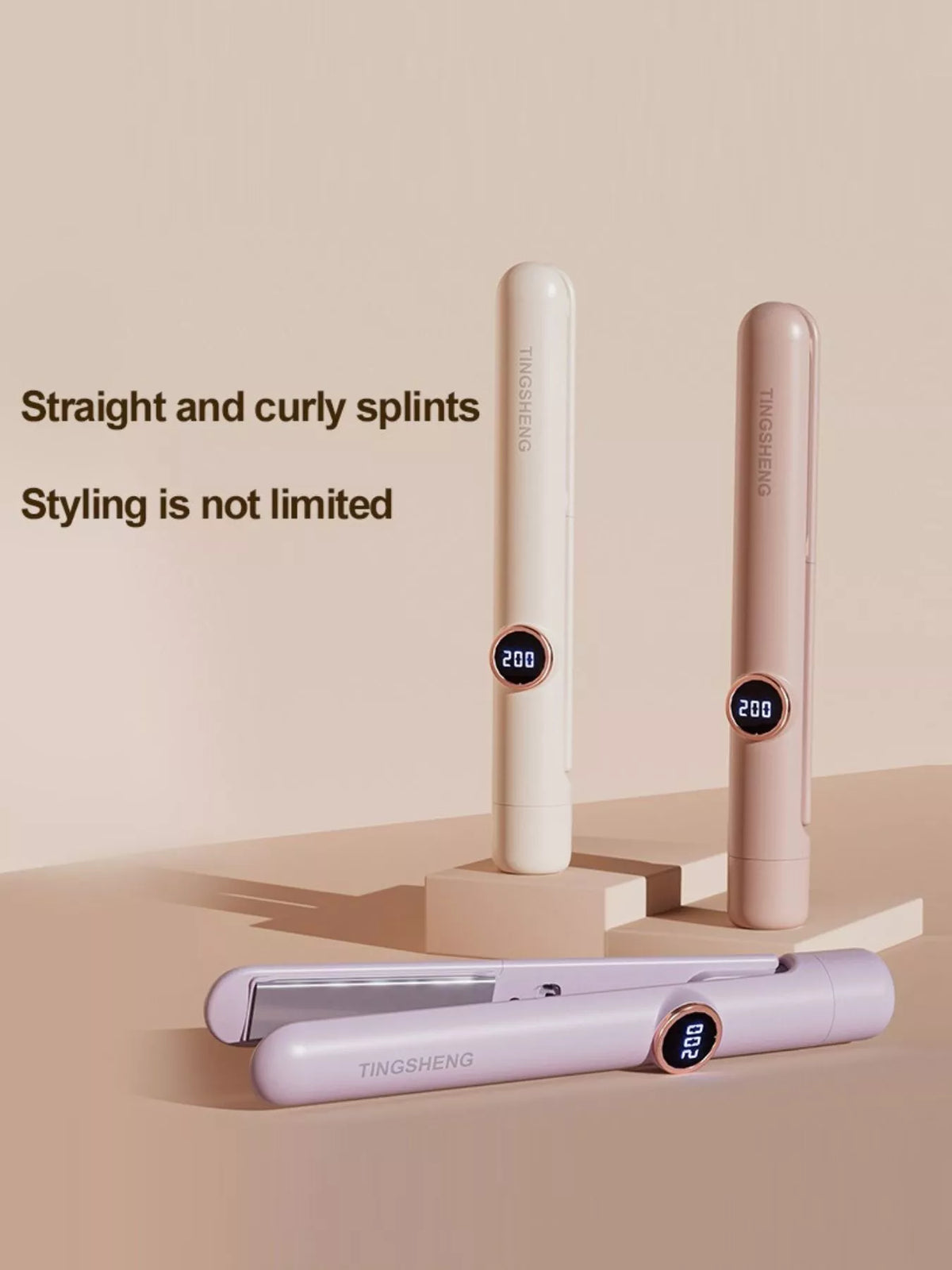 Fast heating hair straightener full view
