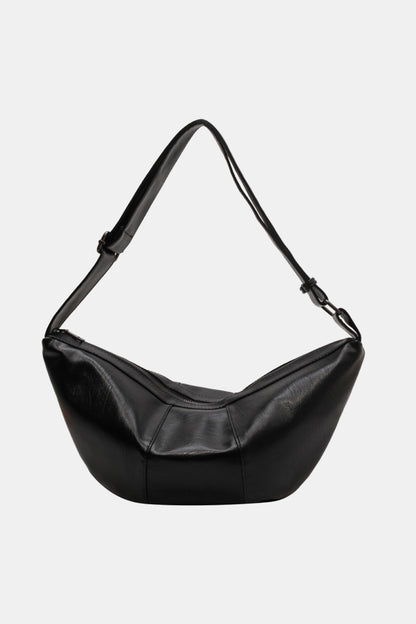 PU Leather Sling Bag Black One Size - Fashorio