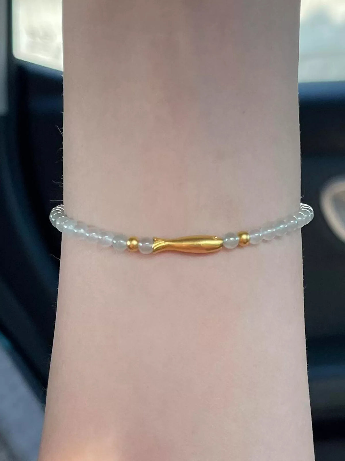 Close up of the fish charm
