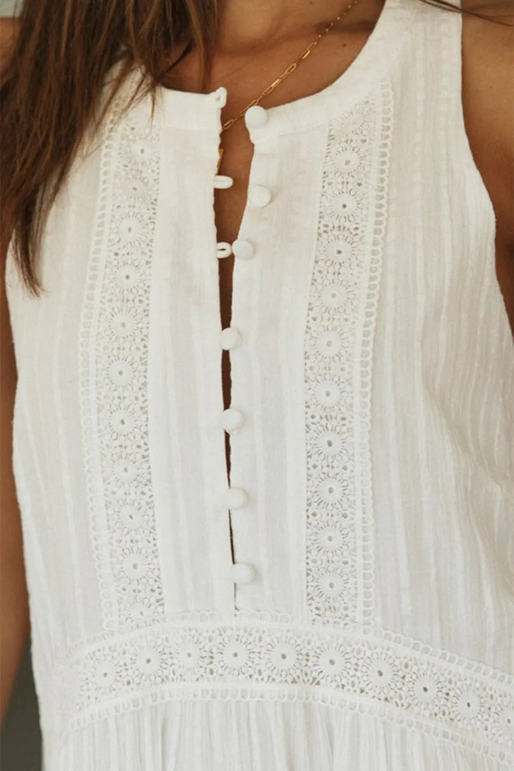 White half button mini dress full length styling