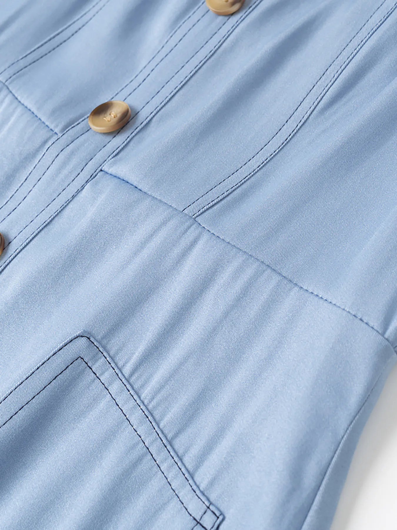 Wide Strap Sweetheart Neck Denim Dress - Fashorio