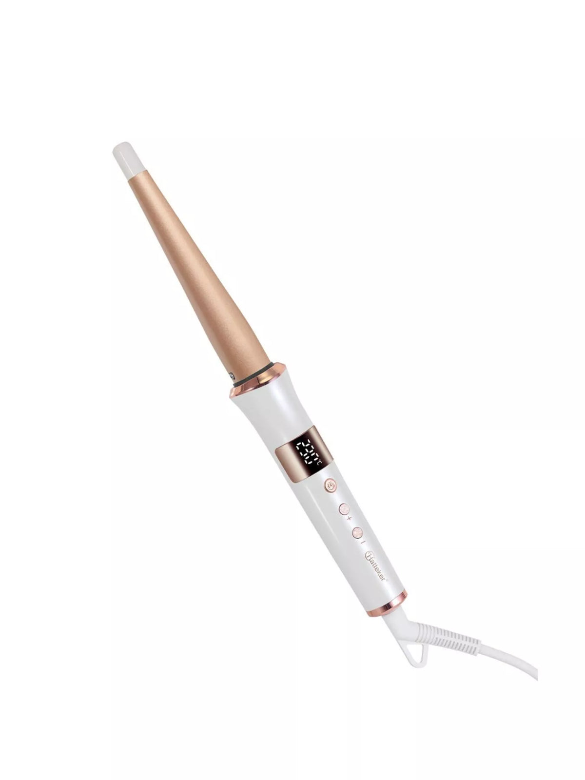Curling iron in hand
