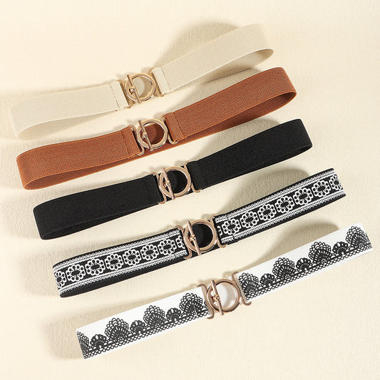 Toggle Clasp Elastic Belt - Fashorio