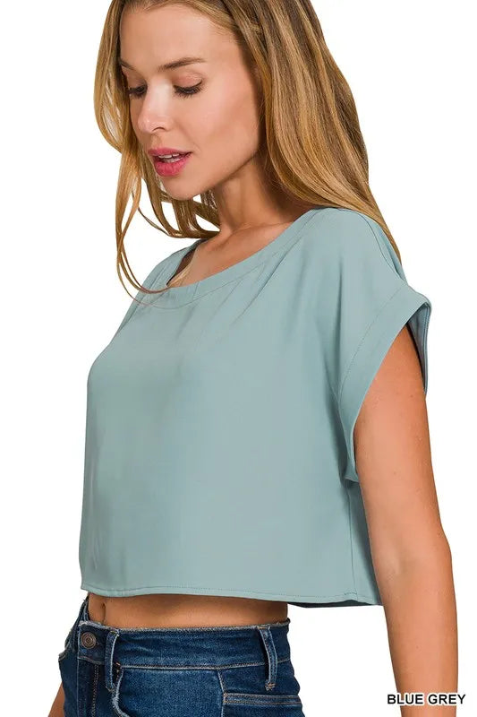 Zenana Heavy Woven Span Crop Tee & Skirt Set - Fashorio