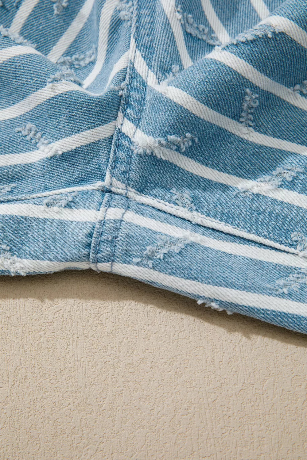 Light blue striped overalls fabric texture