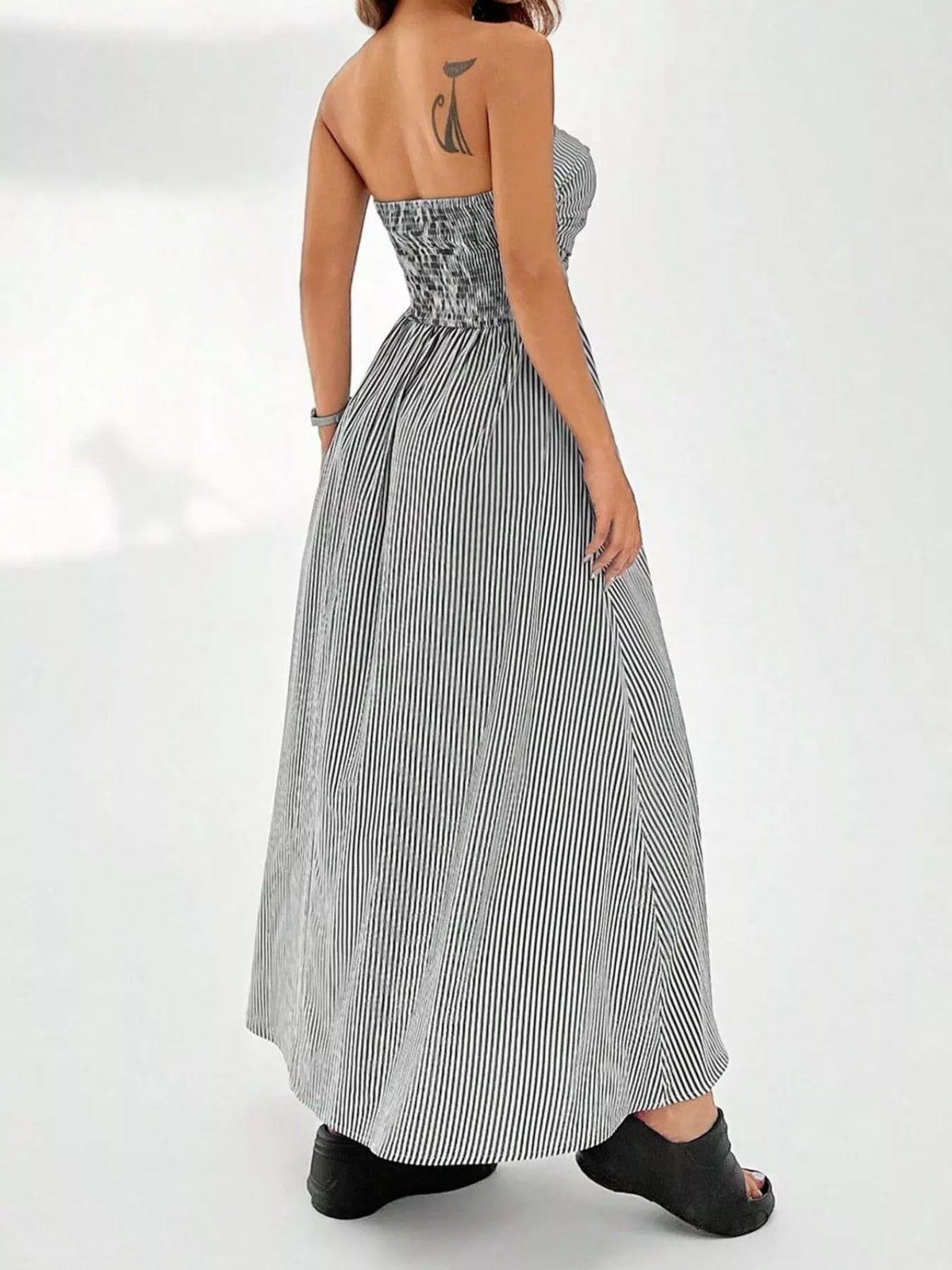 Full length striped maxi dress