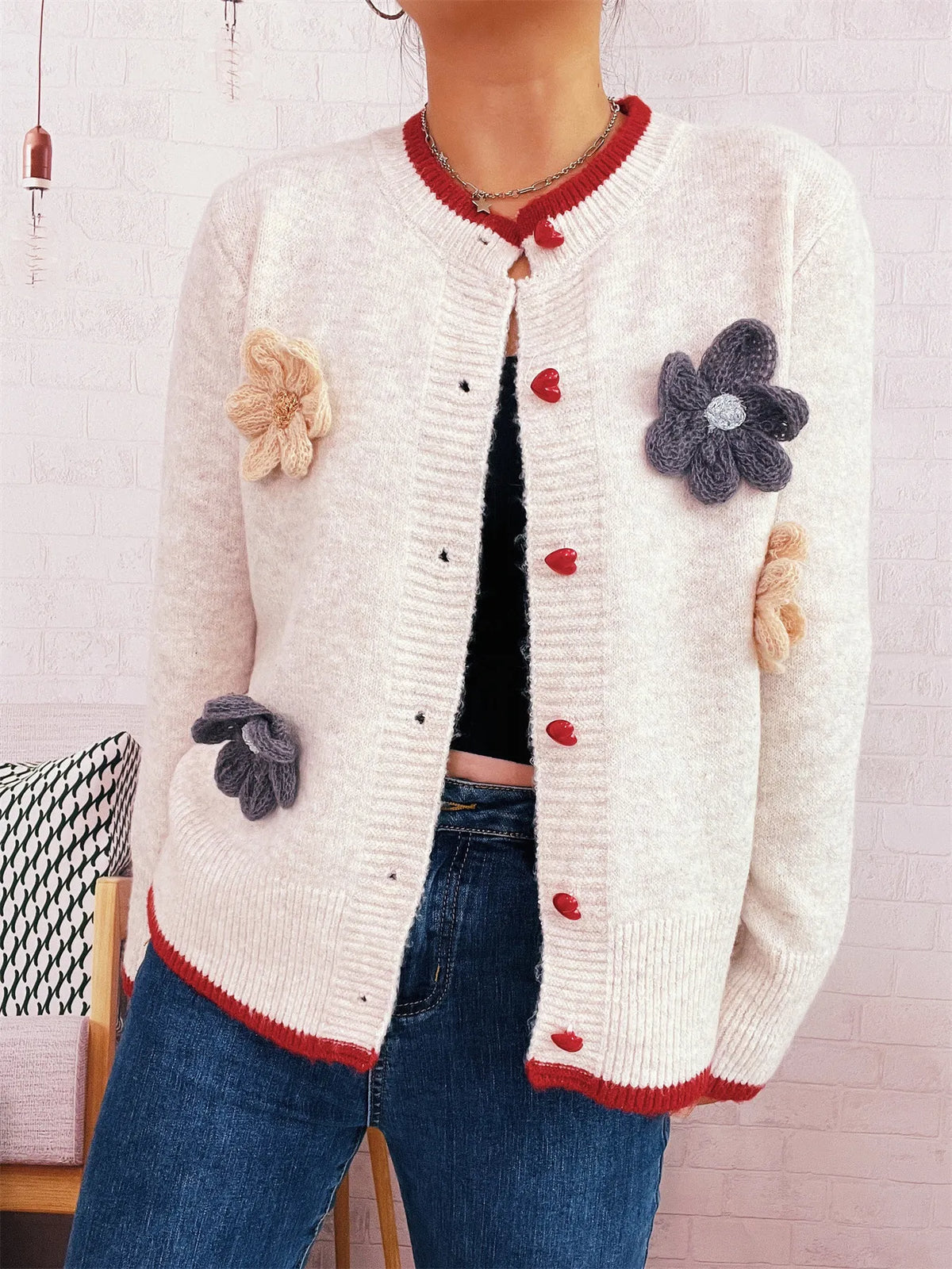 floral print cardigan styled view