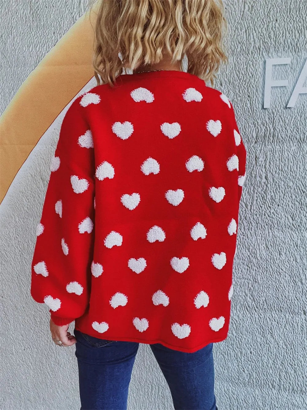 Heart Button Up Long Sleeve Cardigan - Fashorio