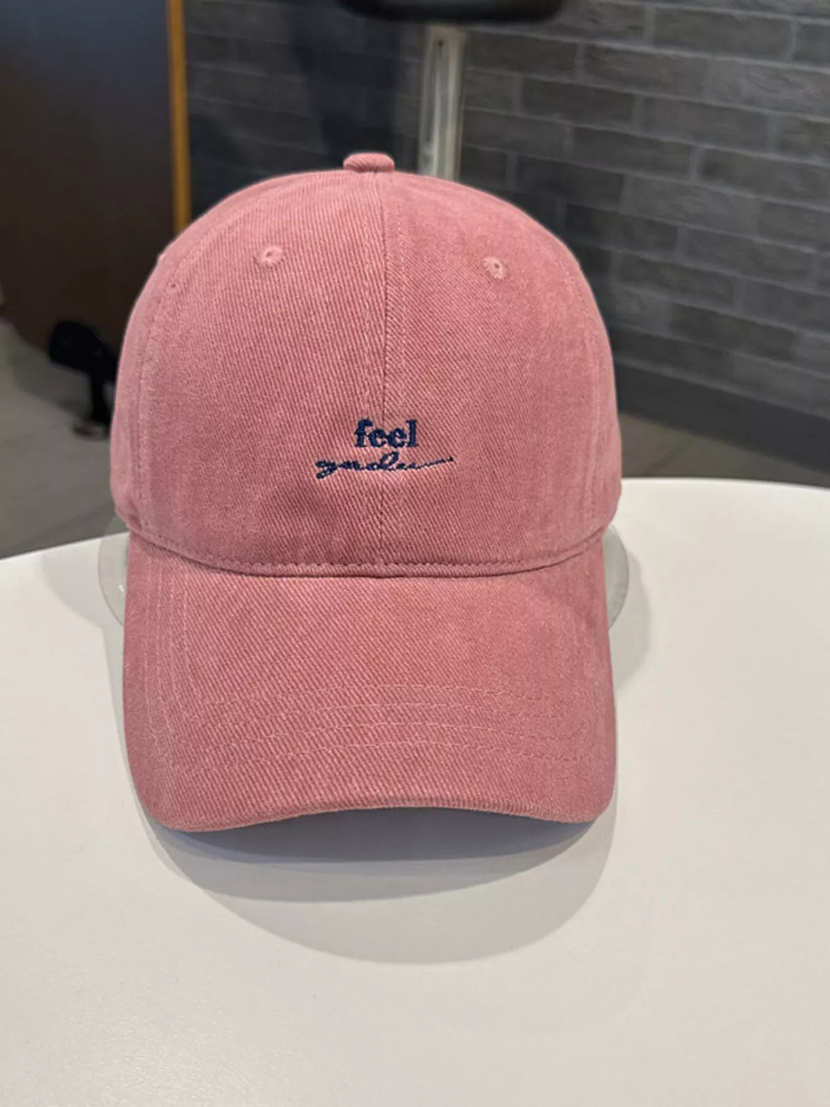 Embroidered cotton baseball cap front view