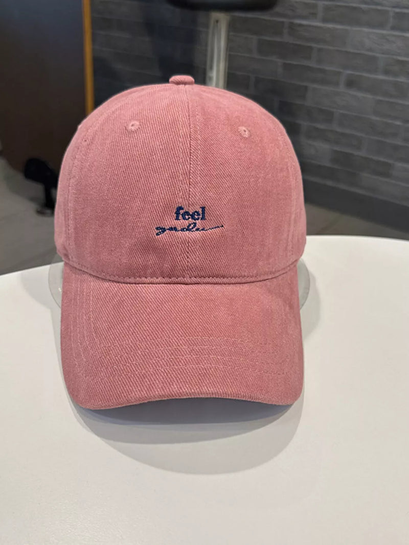 Embroidered cotton baseball cap front view