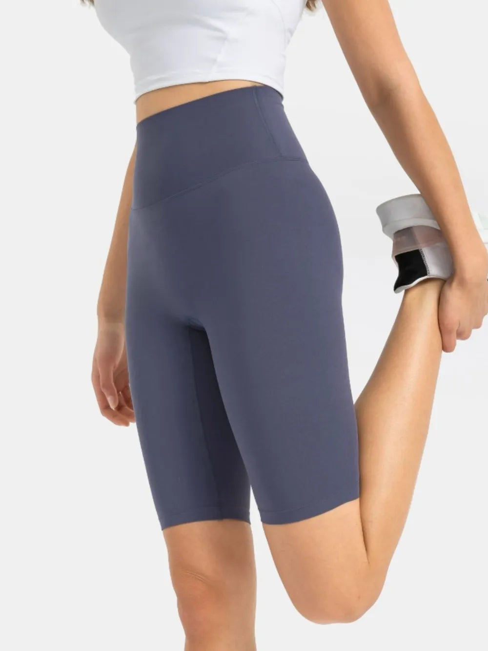 high rise wide waistband active shorts detail view 23