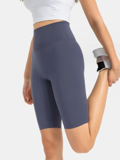 Millennia High Rise Wide Waistband Active Shorts - Fashorio
