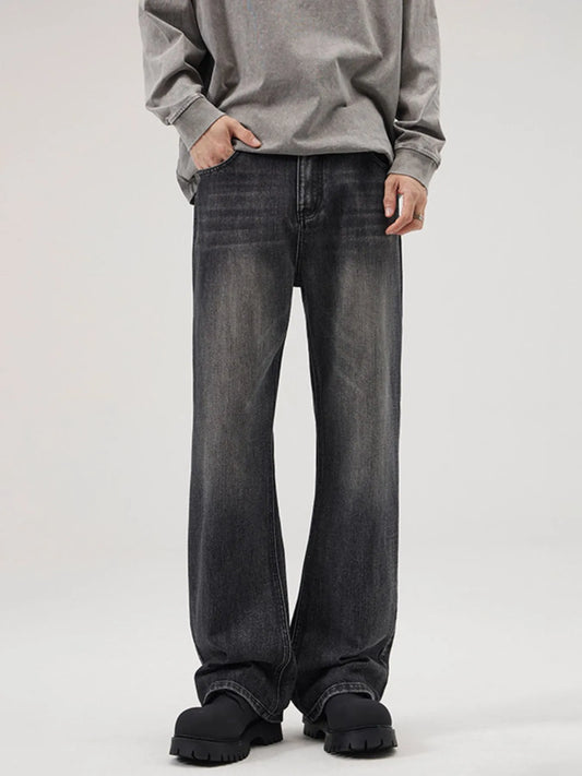 Men's Full Size Washed Straight Leg Jeans Plus Size - Fashorio
