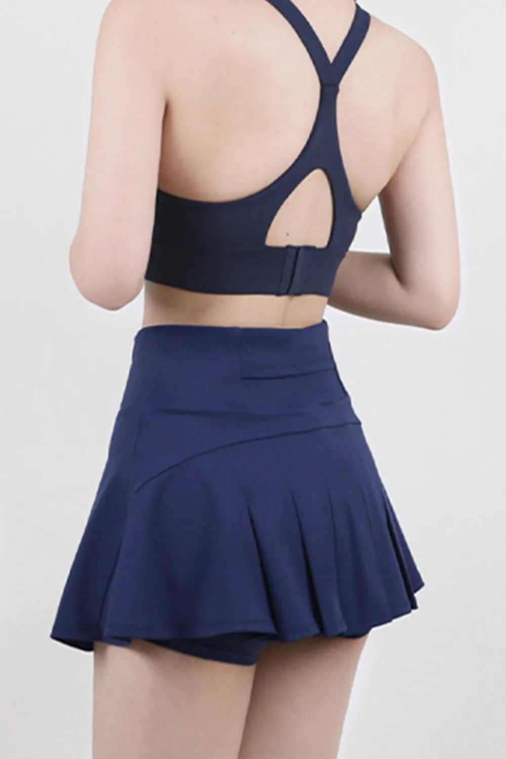 High waist pleated active skirt back view