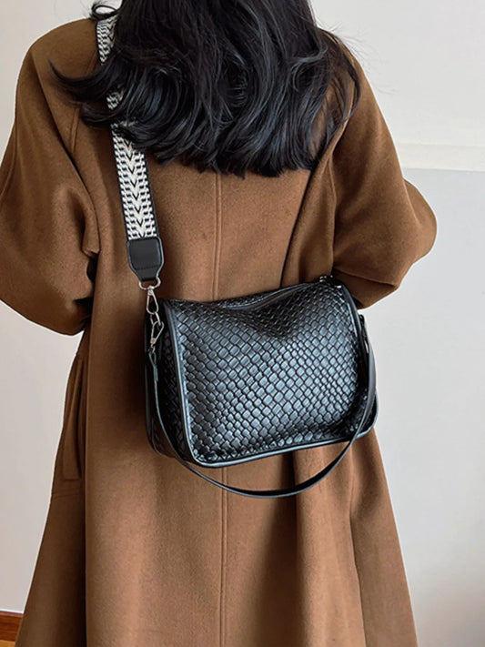 Textured Leather Shoulder Bag - Fashorio