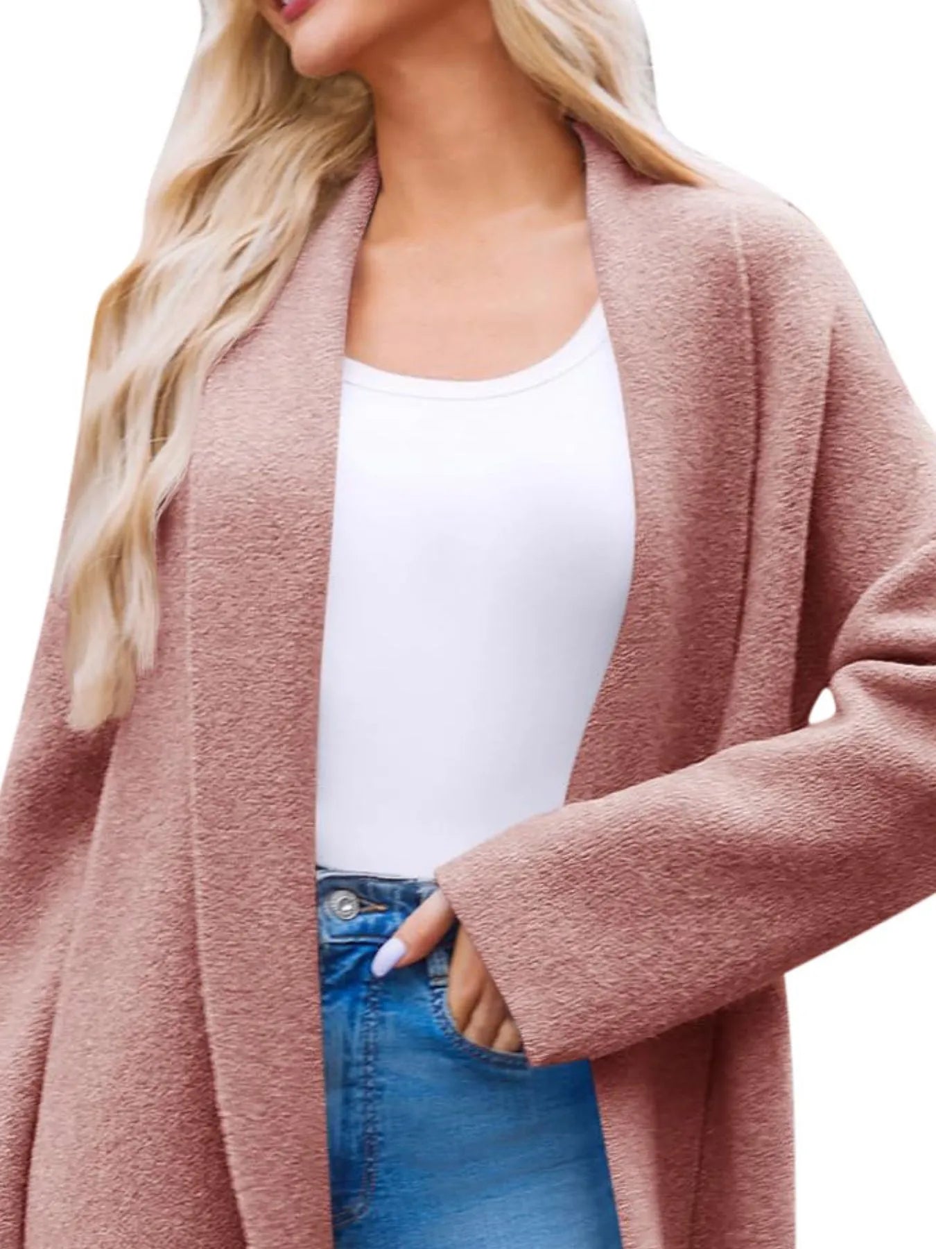 Open Front Longline Coat - Fashorio