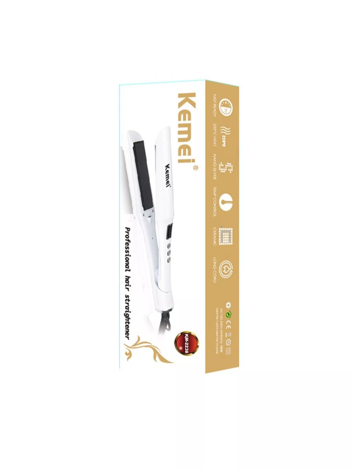 Hair straightener controls close up